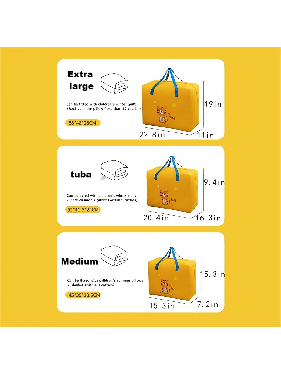 Cartoon Dinosaur Pattern Fashionable Quilt & Clothes Storage Bag