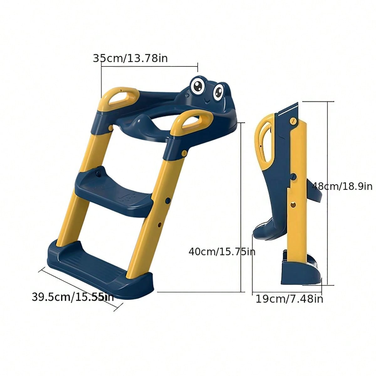 1pc Blue Children's Potty Training Seat With Ladder, Suitable For 1-7 Year-old Babies