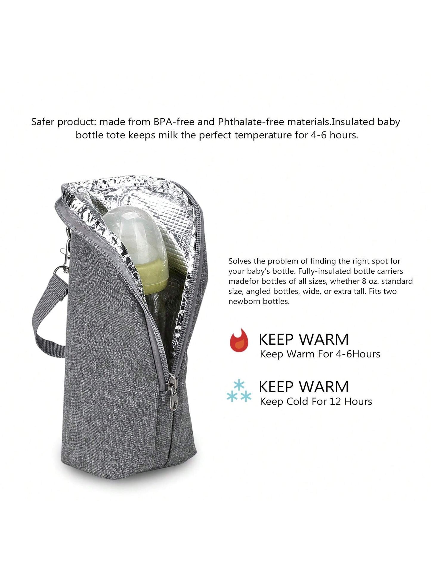 Waterproof Cartoon Thermal Insulated Portable Bottle Bag With Hanging Strap For Strollers, Thickened Constant Temperature Portable Cup Cover
