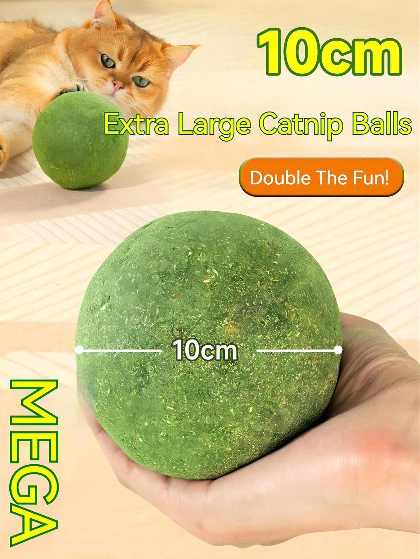 1pc Extra Large Catnip & Cat Grass Ball Toy For Cats, Consuming Energy And Reducing Boredom