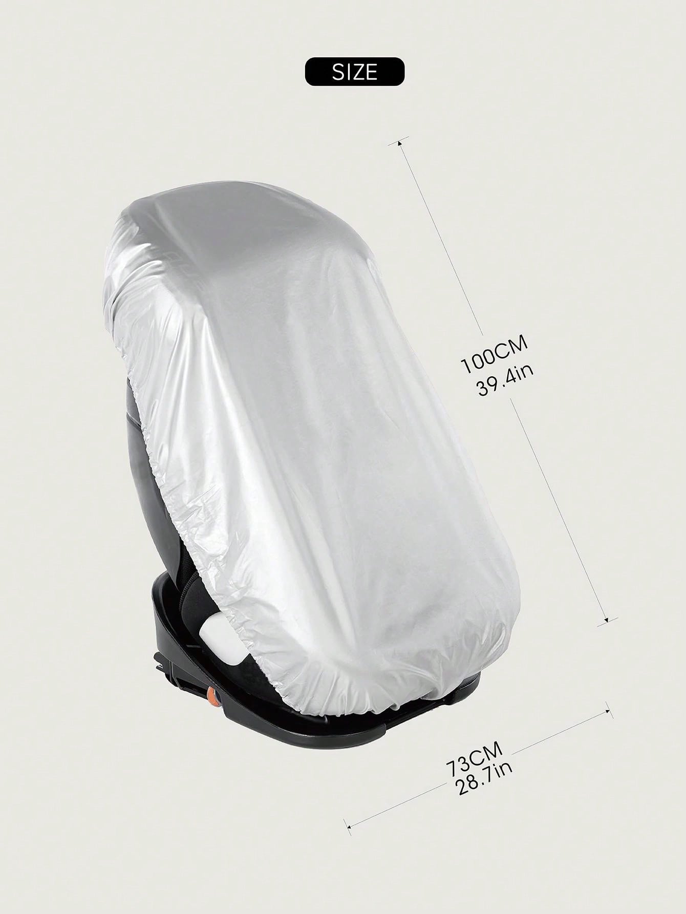 1pc Grey Baby Car Seat Sun Shade Cover & Heat Shield Cover