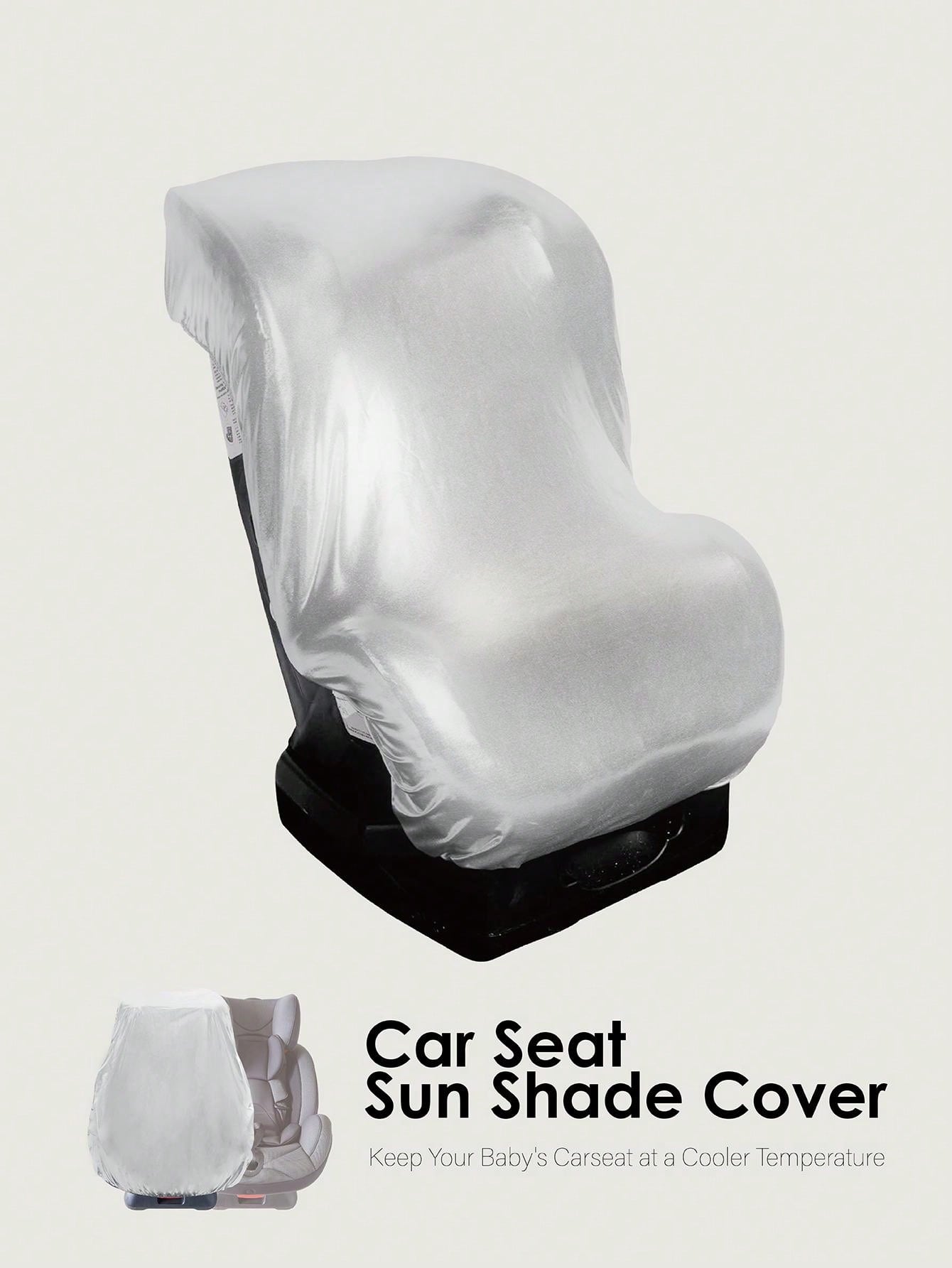1pc Grey Baby Car Seat Sun Shade Cover & Heat Shield Cover