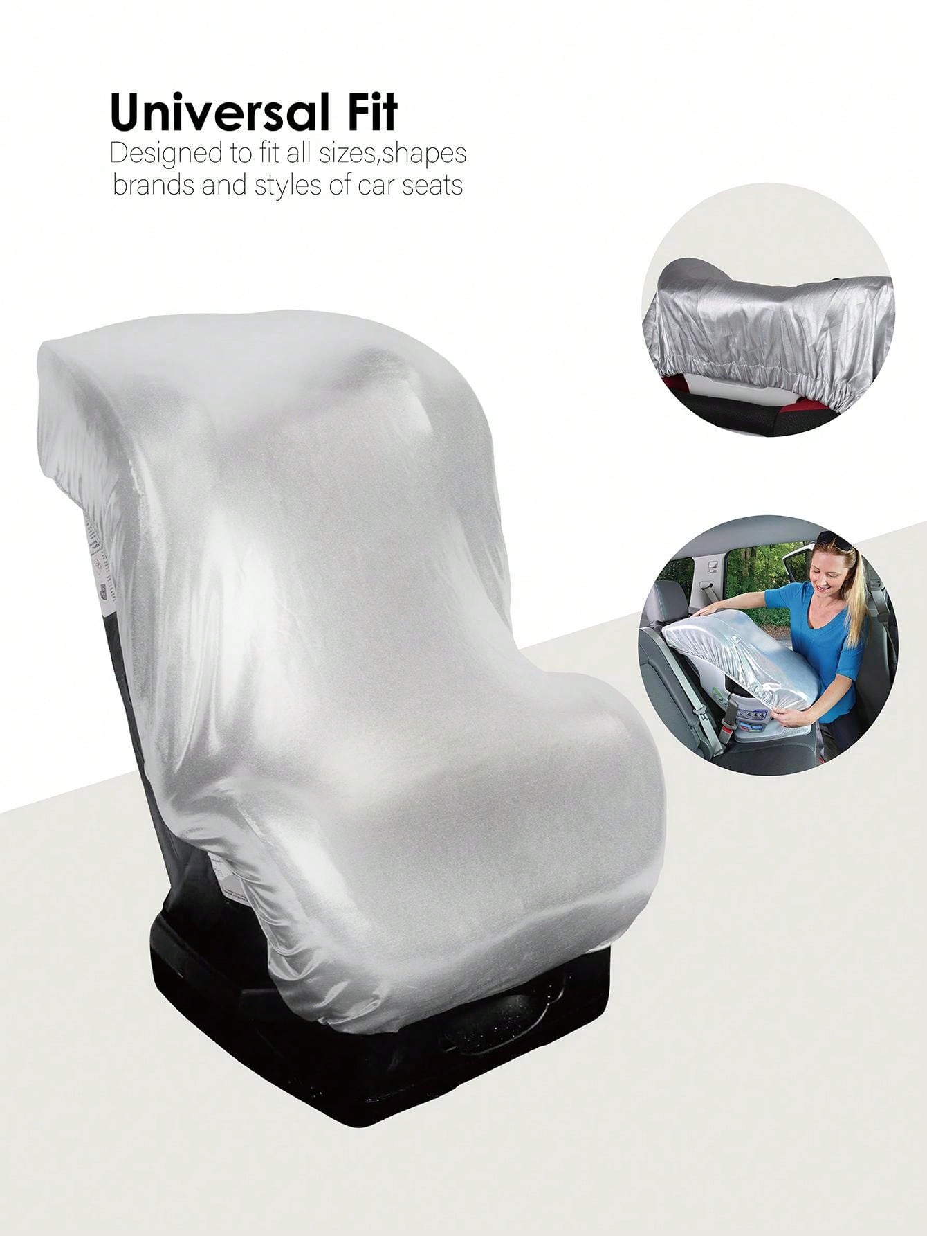 1pc Grey Baby Car Seat Sun Shade Cover & Heat Shield Cover