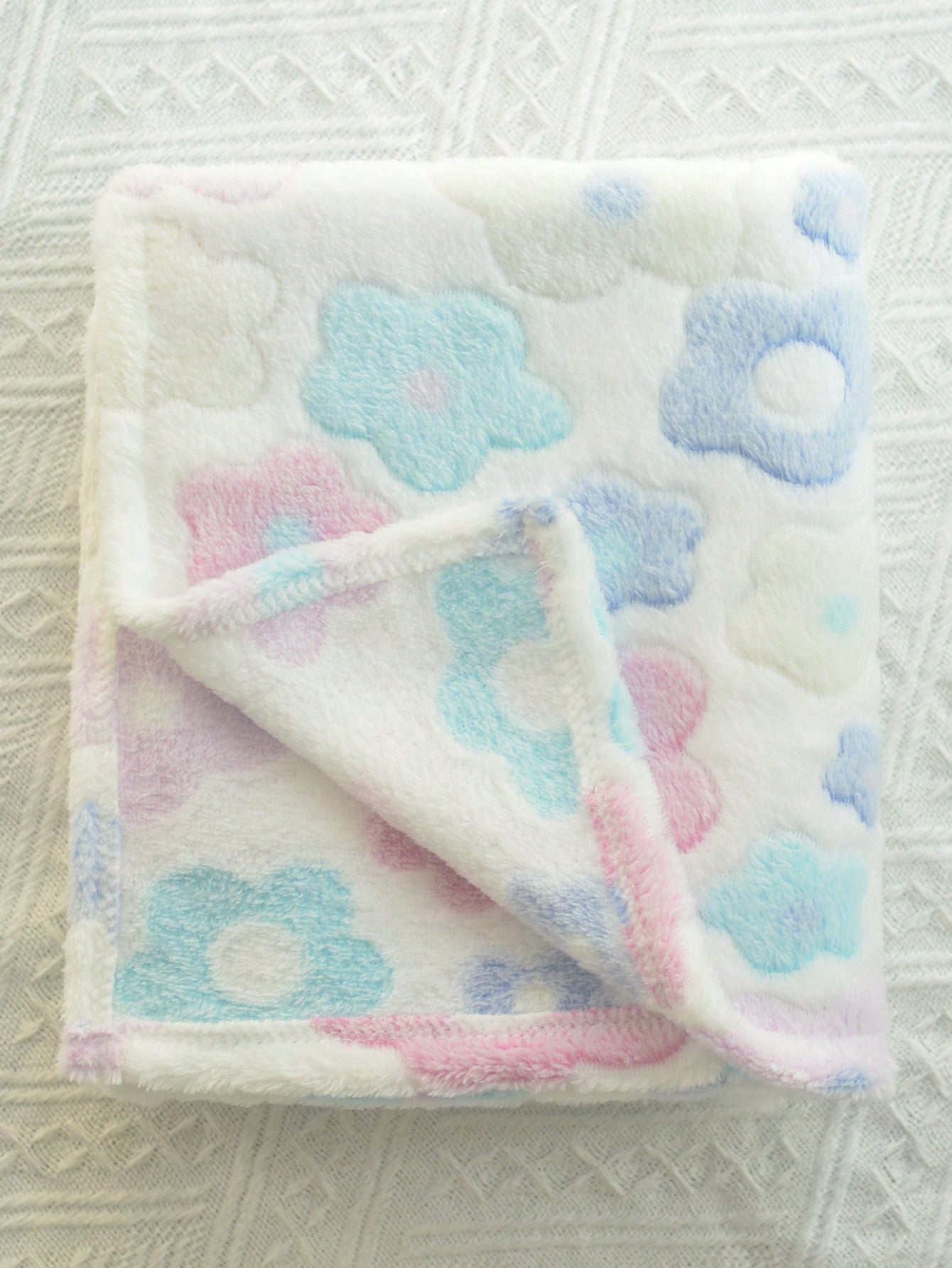 1pc Unisex Newborn Plush Swaddling Blanket, Super Soft, Warm, Breathable, Suitable For Baby Strollers