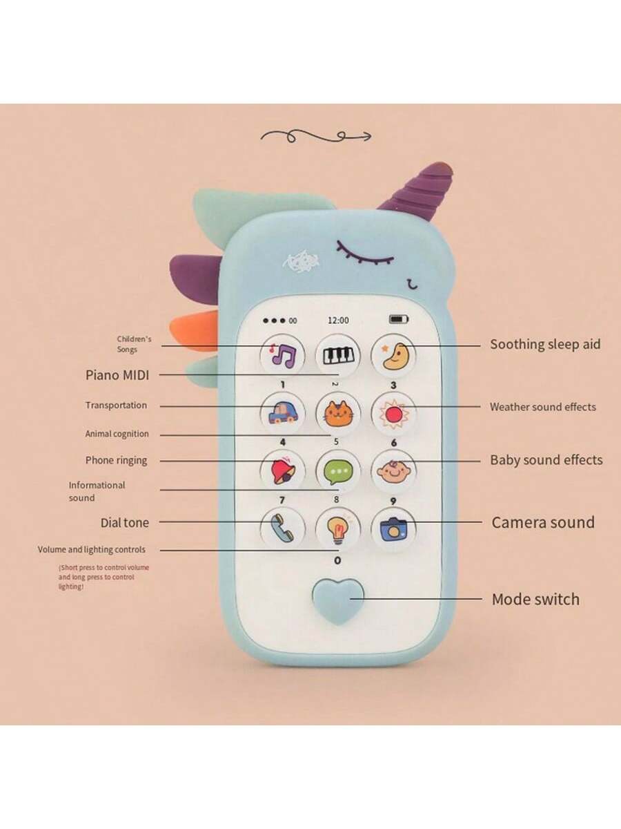 Baby Phone Toy Music Sound Telephone Sleeping Toys With Teether Simulation Toys Phone Infant Early Educational Toy Kids Gifts