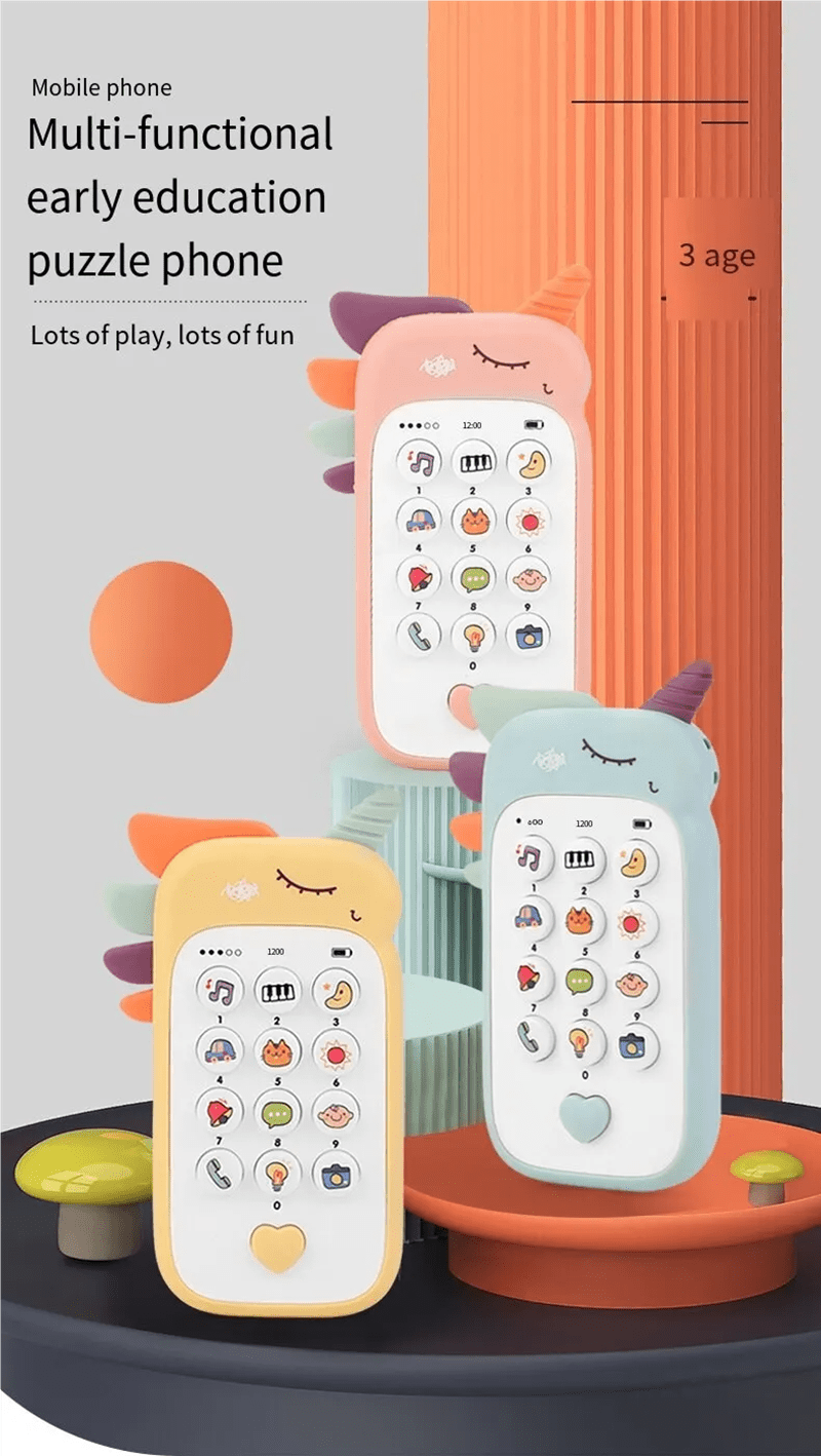 Baby Phone Toy Music Sound Telephone Sleeping Toys With Teether Simulation Toys Phone Infant Early Educational Toy Kids Gifts