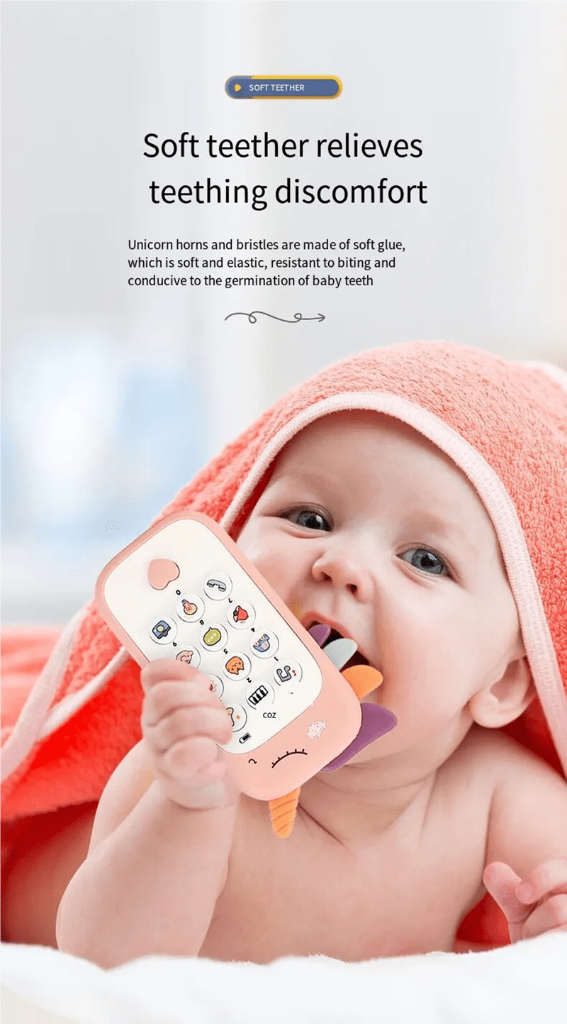 Baby Phone Toy Music Sound Telephone Sleeping Toys With Teether Simulation Toys Phone Infant Early Educational Toy Kids Gifts