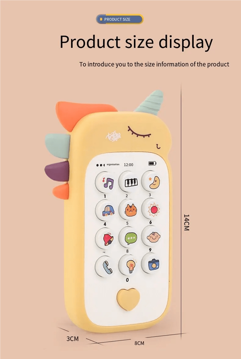 Baby Phone Toy Music Sound Telephone Sleeping Toys With Teether Simulation Toys Phone Infant Early Educational Toy Kids Gifts