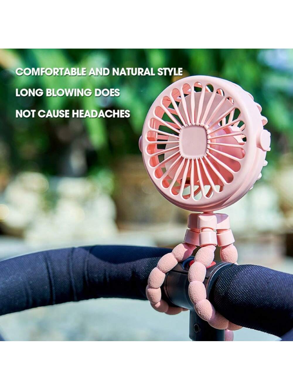 1pc Baby Stroller Fan, Usb Rechargeable Mini Desk Fan With Clip, Portable Octopus Handheld Fan For Outdoor & Indoor Use, Led Night Light Function