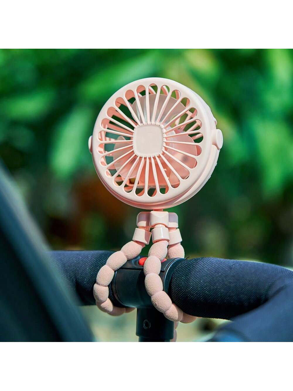 1pc Baby Stroller Fan, Usb Rechargeable Mini Desk Fan With Clip, Portable Octopus Handheld Fan For Outdoor & Indoor Use, Led Night Light Function