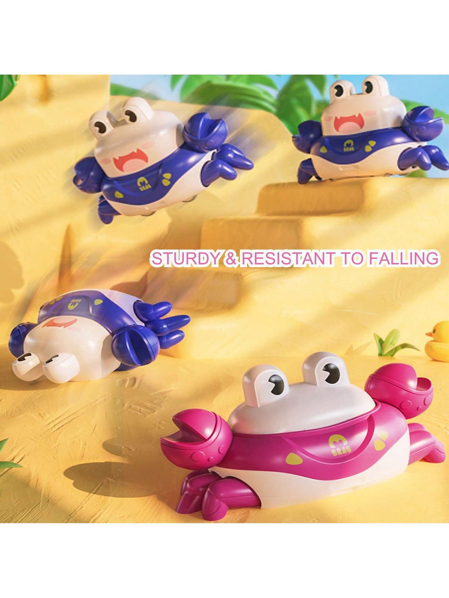 1pc Press & Go Crab Shaped Toy Car, Creative Cartoon Design Child Toy Suitable For 0-3 Years Old Kids, Educational Early Learning Toy For Toddlers, Ideal Gift For Baby Shower, Birthday