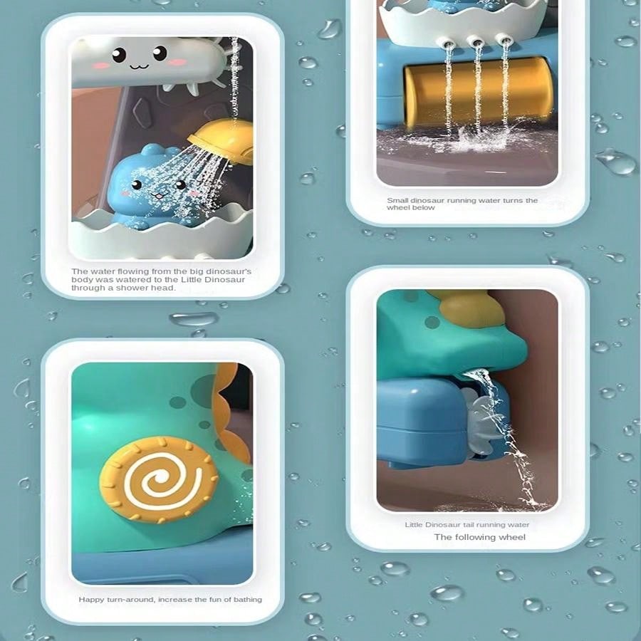 Bathroom Bath Companion Dinosaur Water Play Toy - Rotate & Spray Water Shower Toy