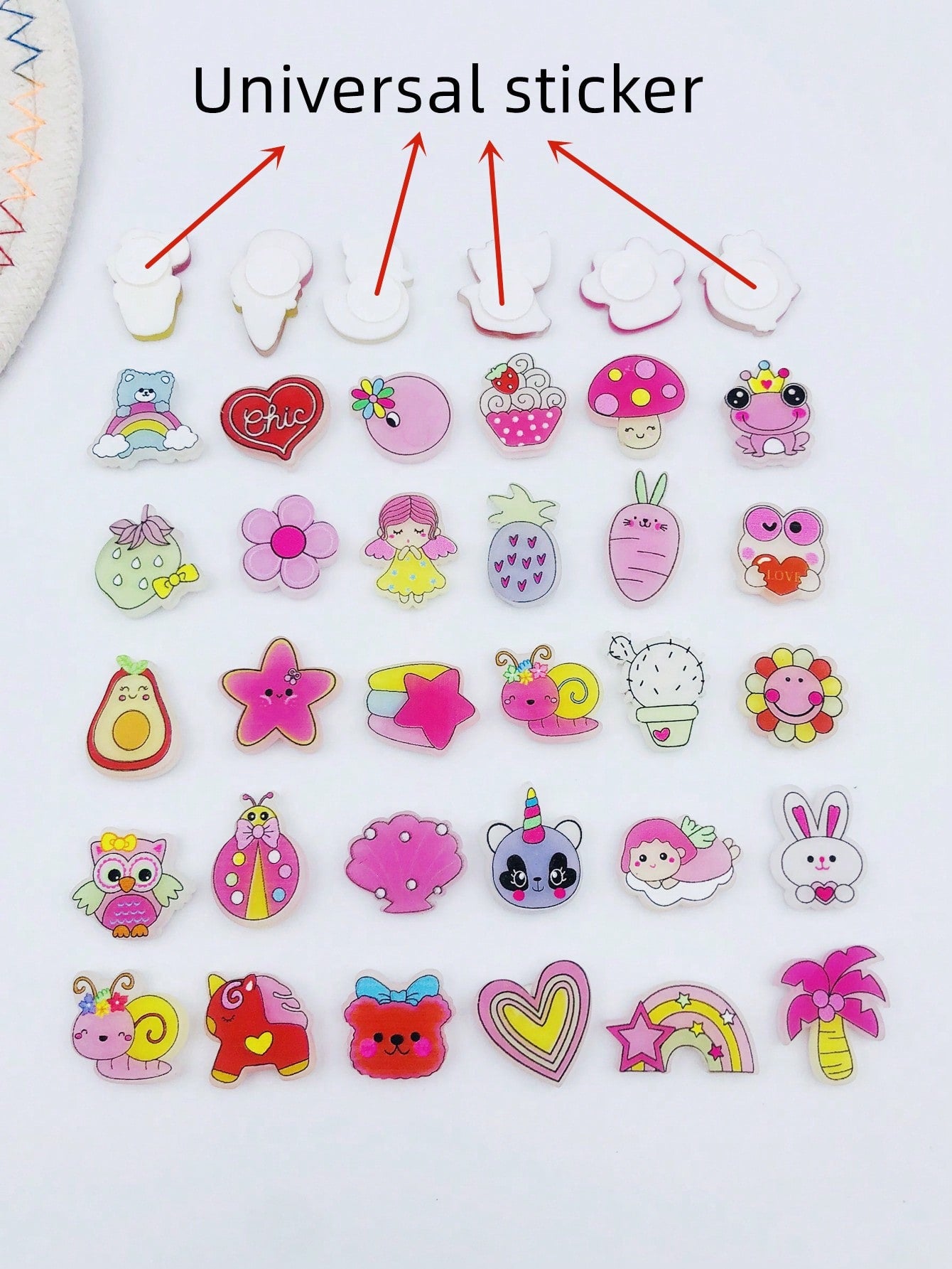 30pcs/Set Cartoon Resin Colorful Flower Fruit Star-Shaped Shoe Charms Accessories(Random Pattern With Universal Buckle)