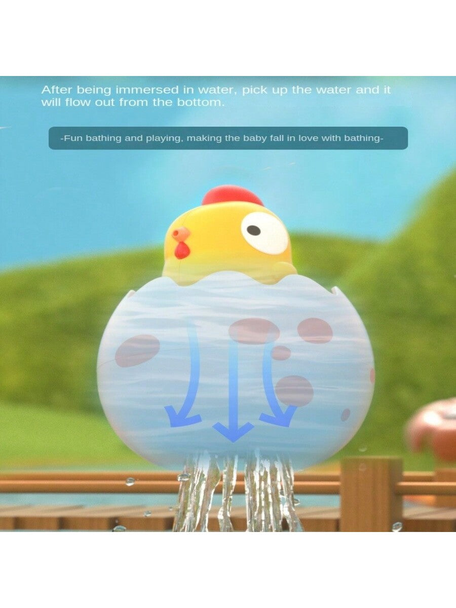 Spray Water Dinosaur Egg & Little Chicken Cartoon Toy For Bath, Bathroom Shower, Beach, Outdoor & Indoor Play