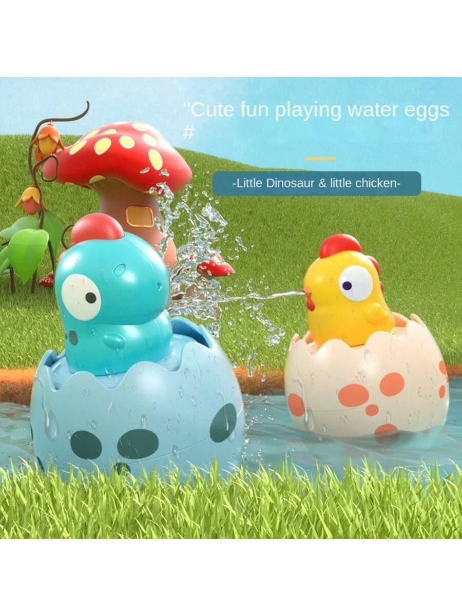 Spray Water Dinosaur Egg & Little Chicken Cartoon Toy For Bath, Bathroom Shower, Beach, Outdoor & Indoor Play