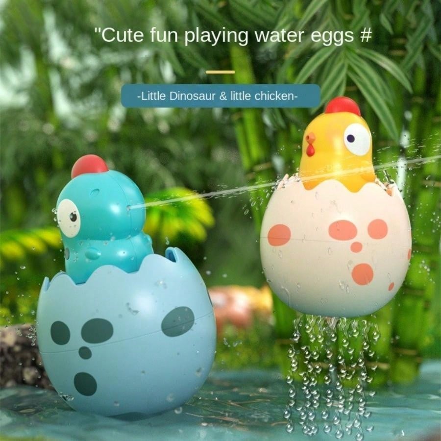 Spray Water Dinosaur Egg & Little Chicken Cartoon Toy For Bath, Bathroom Shower, Beach, Outdoor & Indoor Play