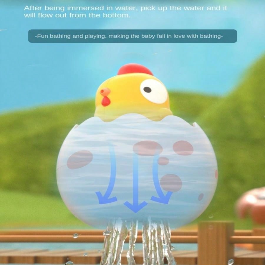 Spray Water Dinosaur Egg & Little Chicken Cartoon Toy For Bath, Bathroom Shower, Beach, Outdoor & Indoor Play