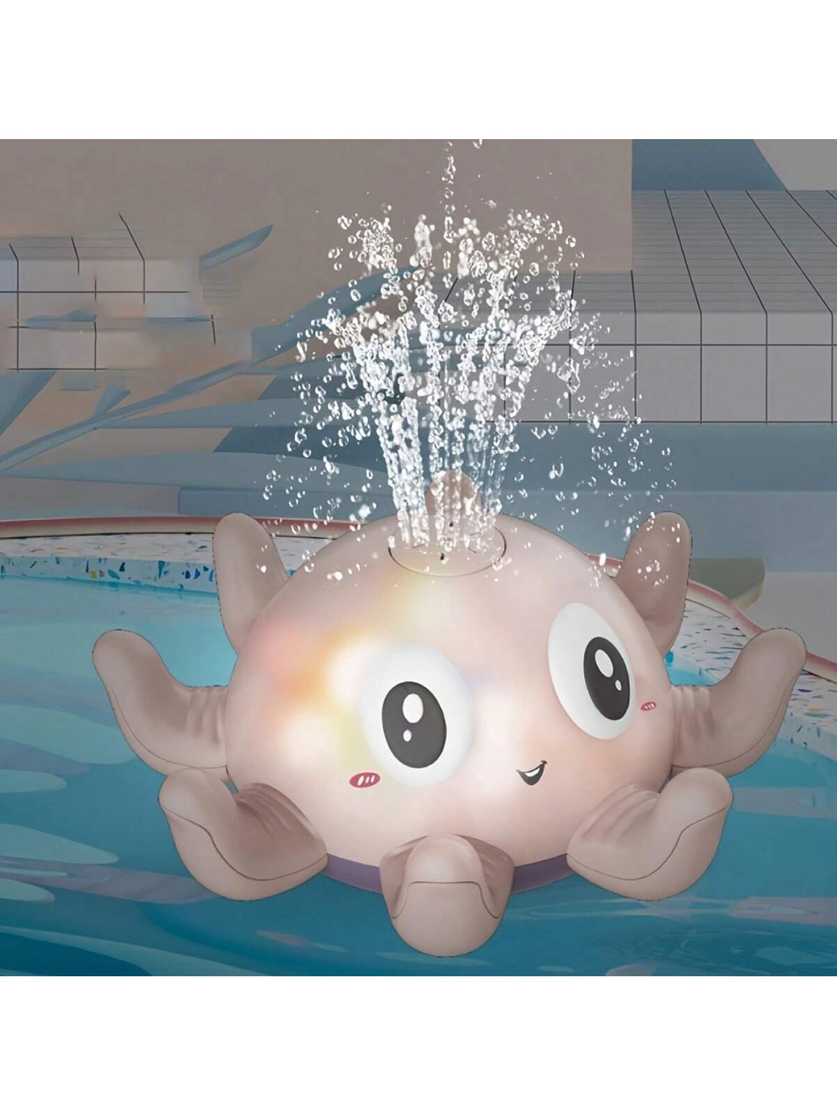 1pc Baby Bathtub Toy, Automatic Induction Water Spray Electric Octopus Toy , Water Play, Water Spray, Swimming Pool Bathroom Toy, Sprinkler Bath Toy Interactive Bath Toy, Light Up Bath Toy(Battery Not Included)