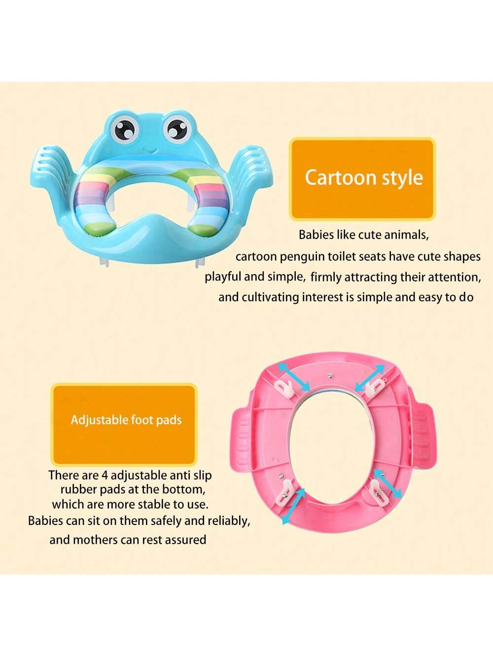 Children's Toilet Seat With Adjustable Buckle To Fix On Home Toilet, Potty Training Seat Cover For Boys And Girls, Infant Toddler Bathroom Wc Soft Cushion Pads