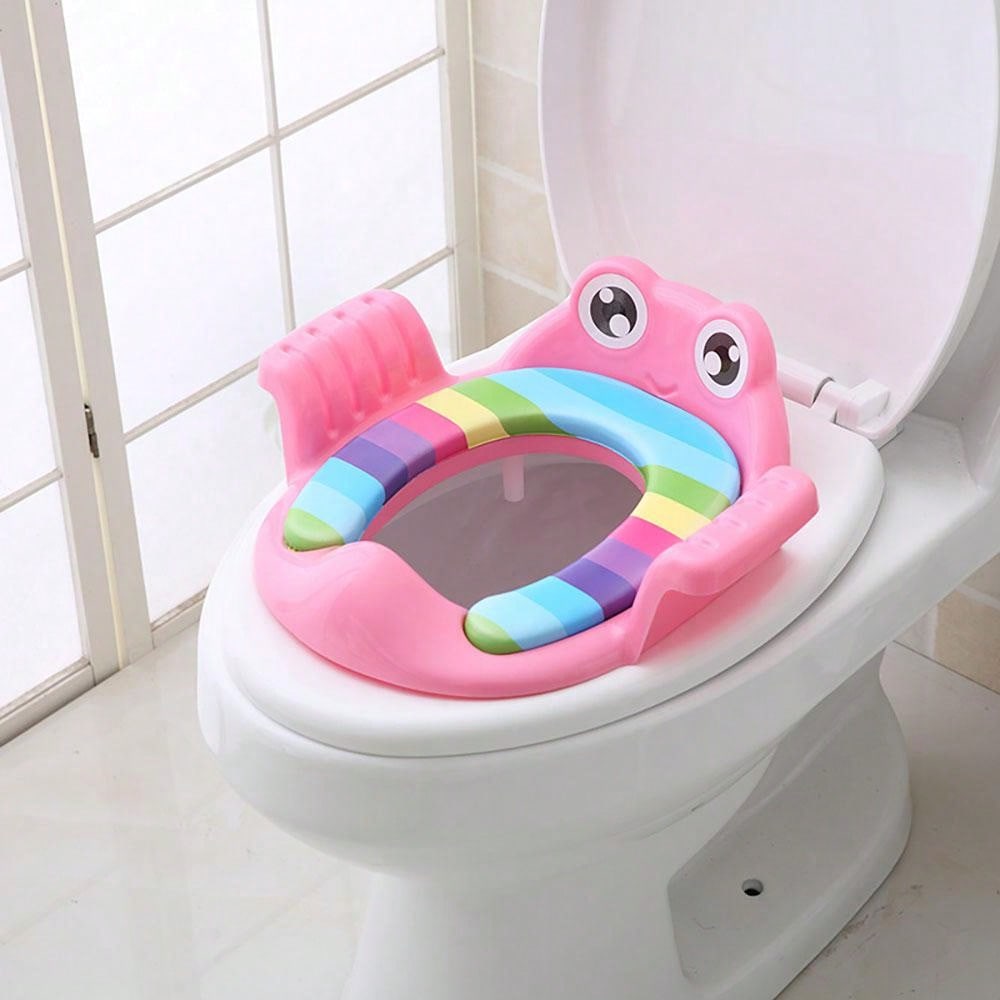 Children's Toilet Seat With Adjustable Buckle To Fix On Home Toilet, Potty Training Seat Cover For Boys And Girls, Infant Toddler Bathroom Wc Soft Cushion Pads