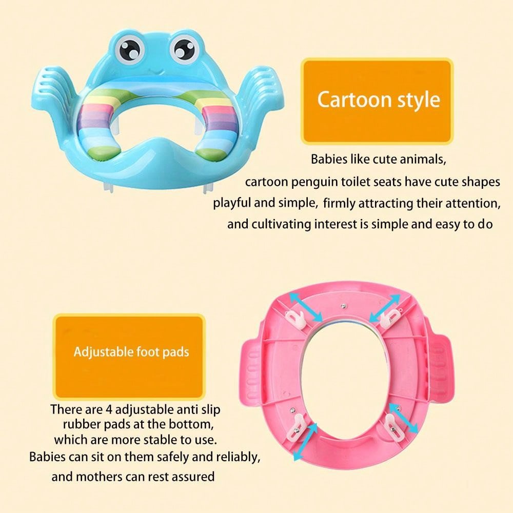 Children's Toilet Seat With Adjustable Buckle To Fix On Home Toilet, Potty Training Seat Cover For Boys And Girls, Infant Toddler Bathroom Wc Soft Cushion Pads