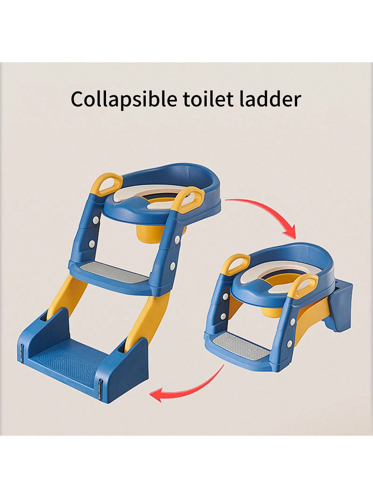 1pc Blue Kids' Toilet Seat With Ladder & Folding Step Stool For Boys & Girls