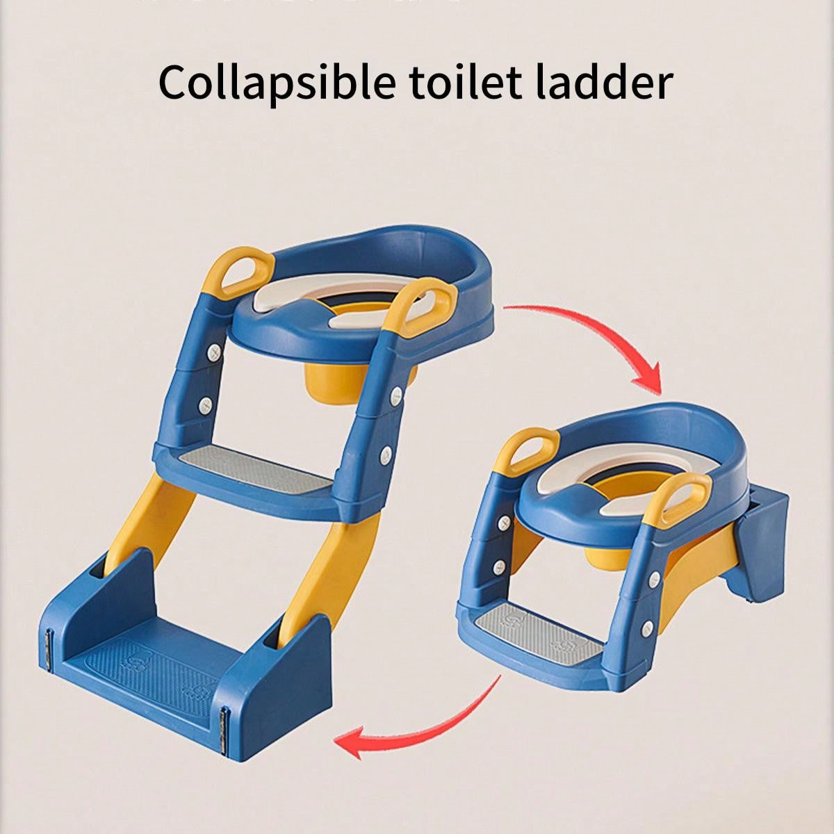 1pc Blue Kids' Toilet Seat With Ladder & Folding Step Stool For Boys & Girls