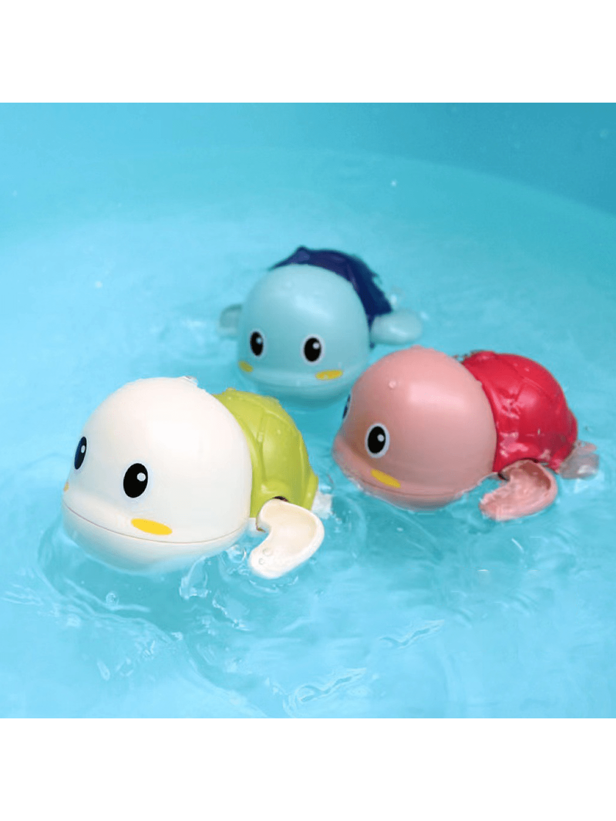 1pc Cool Animal Design Swimming Pool Toy (Dolphin, Turtle, Duck) With Wind-Up Chain For Bathing