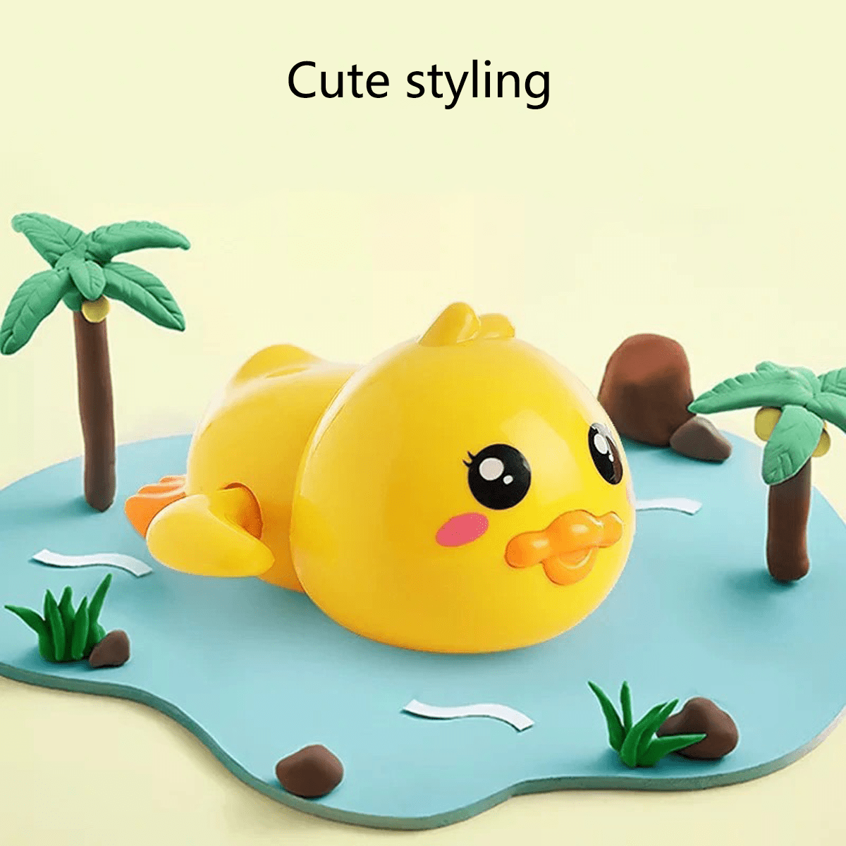 1pc Cool Animal Design Swimming Pool Toy (Dolphin, Turtle, Duck) With Wind-Up Chain For Bathing
