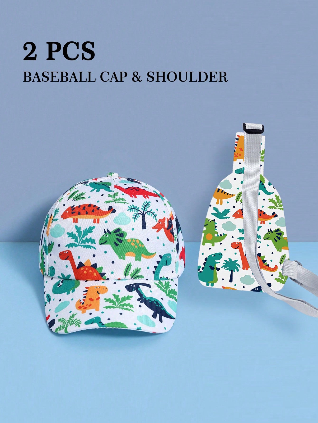 2pcs/Set Children's Dinosaur Baseball Cap And Backpack, Suitable For Boys To Carry And Store Items When , Also A Great Birthday Gift