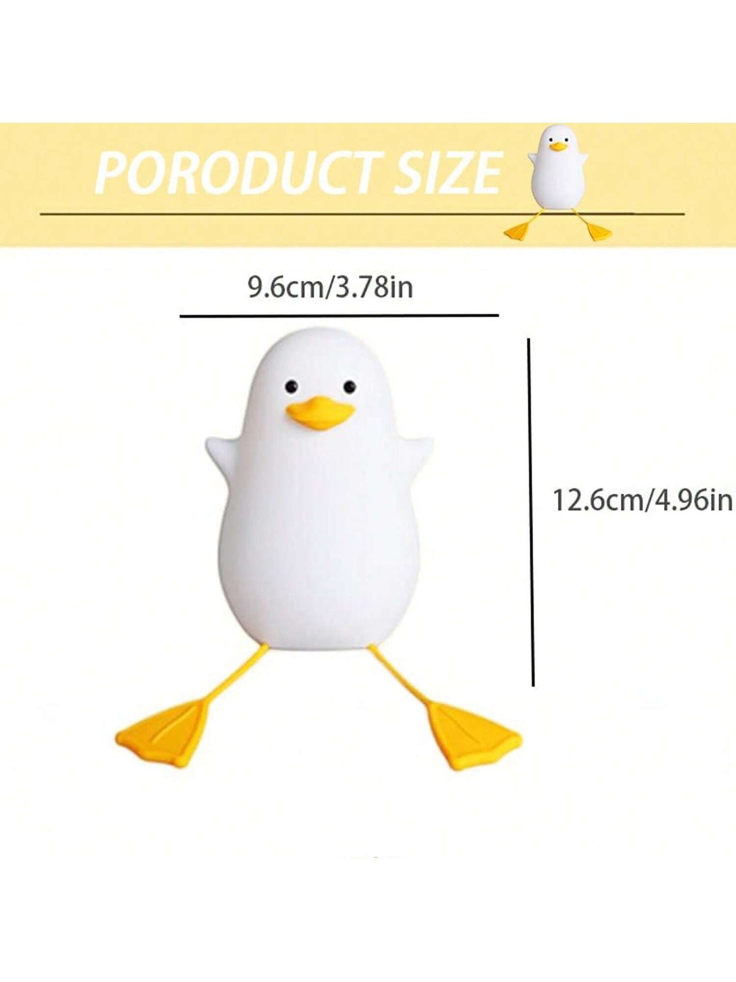 Fun Night Light, Cute Squishy Duck Bedside Lamp, Kawaii Animals Silicon Light Up , LED Decor Nightlight For Toddler Bedroom