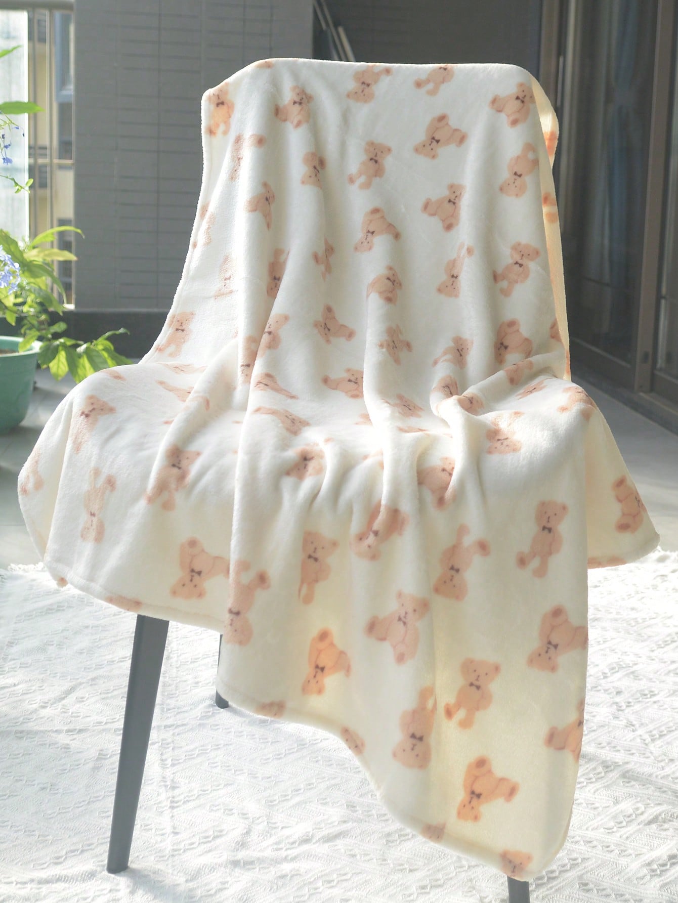1pc Unisex Newborn Plush Swaddling Blanket, Super Soft, Warm, Breathable, Suitable For Baby Strollers