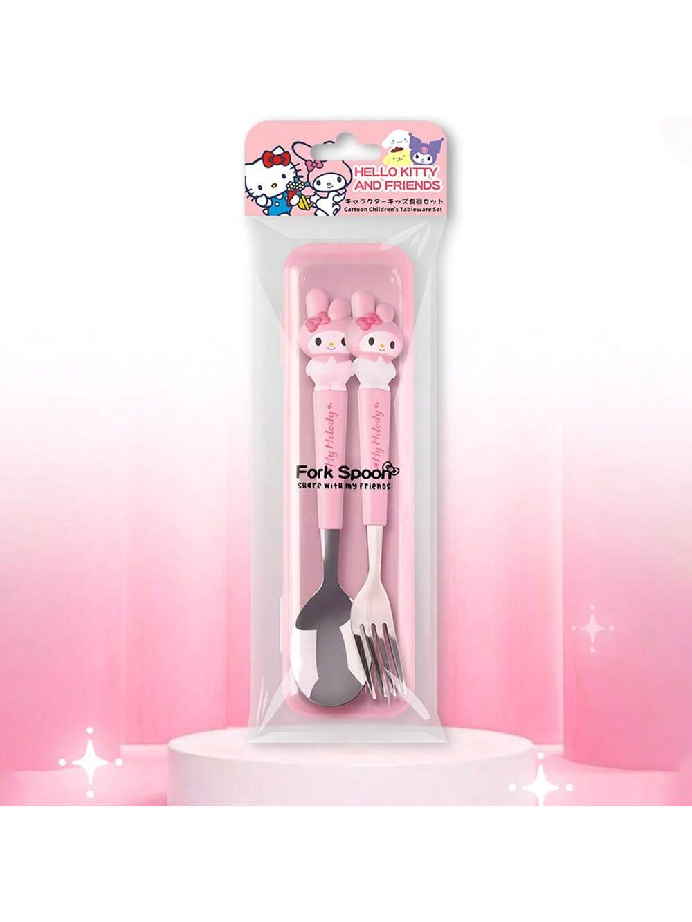 304 Stainless Steel Cutlery Set Kawaii Fork Spoon Fashion Printing Portable,Kitchen,Christmas Gift