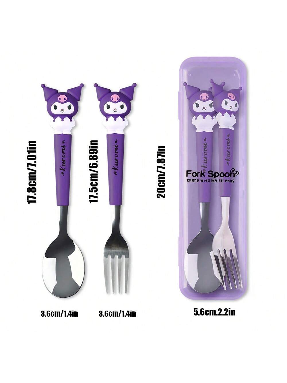 304 Stainless Steel Cutlery Set Kawaii Fork Spoon Fashion Printing Portable,Kitchen,Christmas Gift