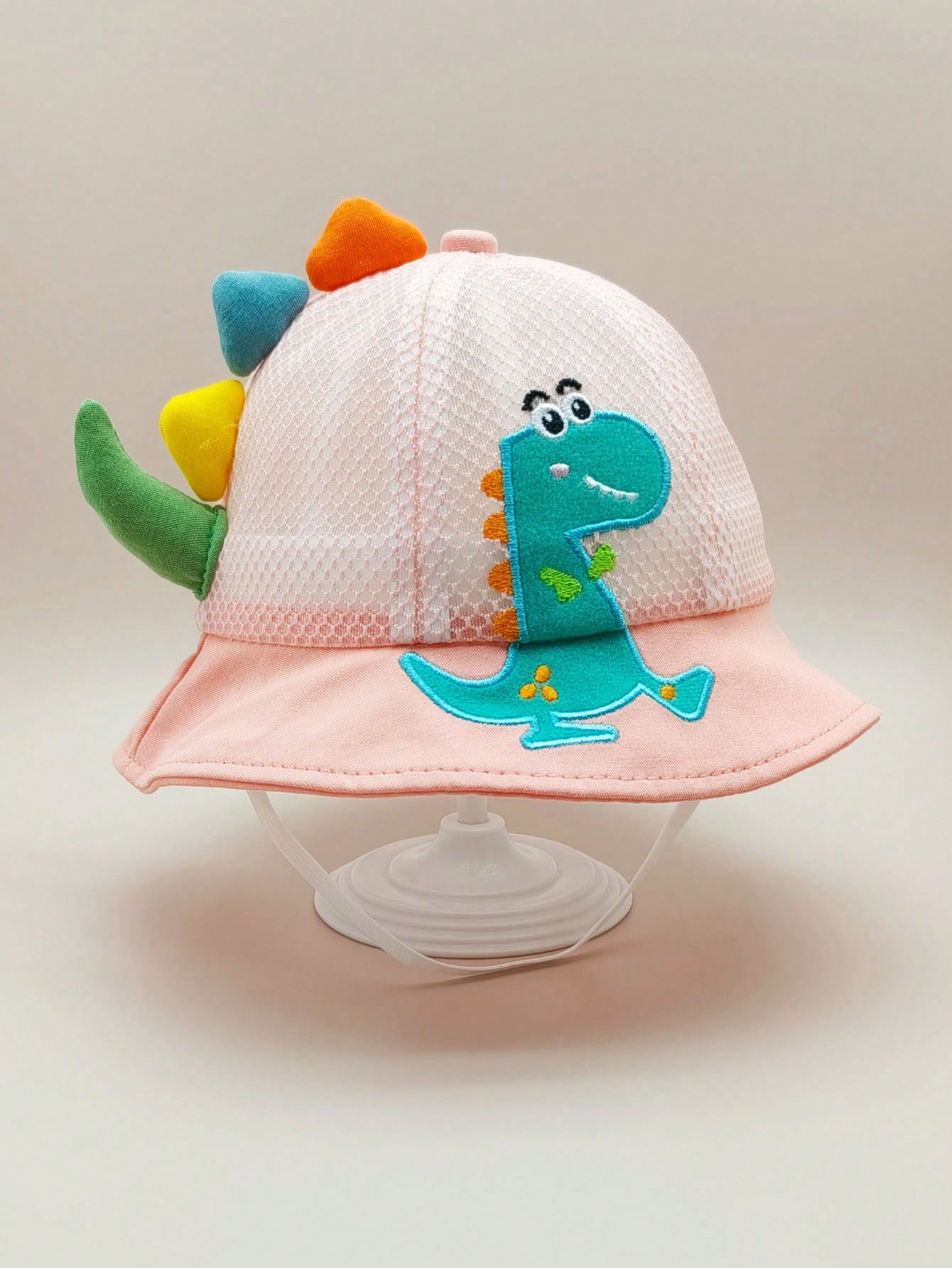 1pc Summer Mesh Sun Hat With Cartoon Dinosaur Pattern & Breathable Design For Toddler Boys And Girls. Suitable For Outdoor Activities, Travel, Beach, Swimming And Sun Protection