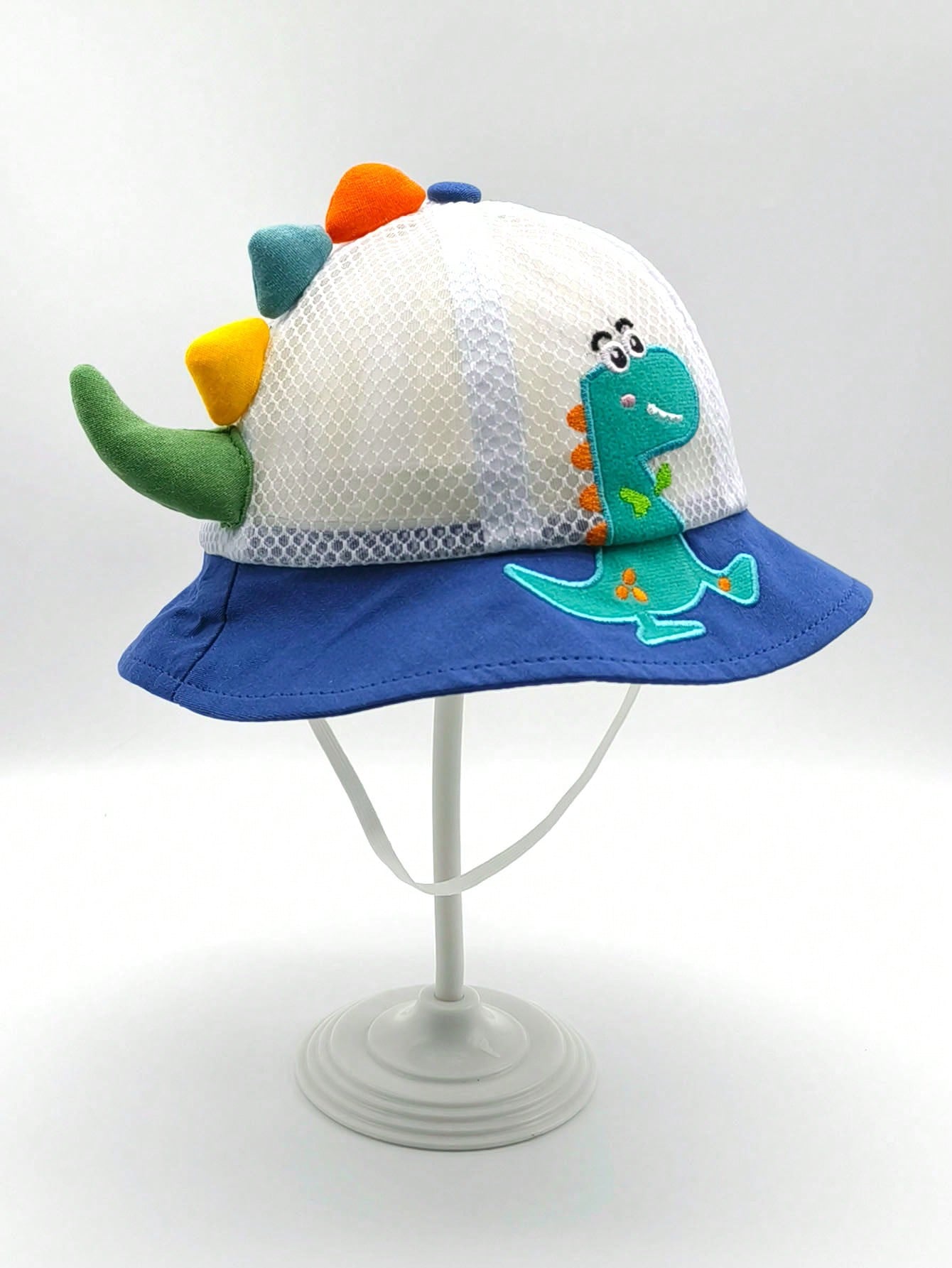 1pc Summer Mesh Sun Hat With Cartoon Dinosaur Pattern & Breathable Design For Toddler Boys And Girls. Suitable For Outdoor Activities, Travel, Beach, Swimming And Sun Protection