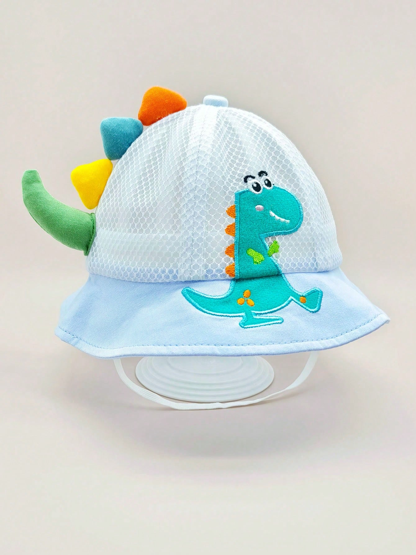 1pc Summer Mesh Sun Hat With Cartoon Dinosaur Pattern & Breathable Design For Toddler Boys And Girls. Suitable For Outdoor Activities, Travel, Beach, Swimming And Sun Protection