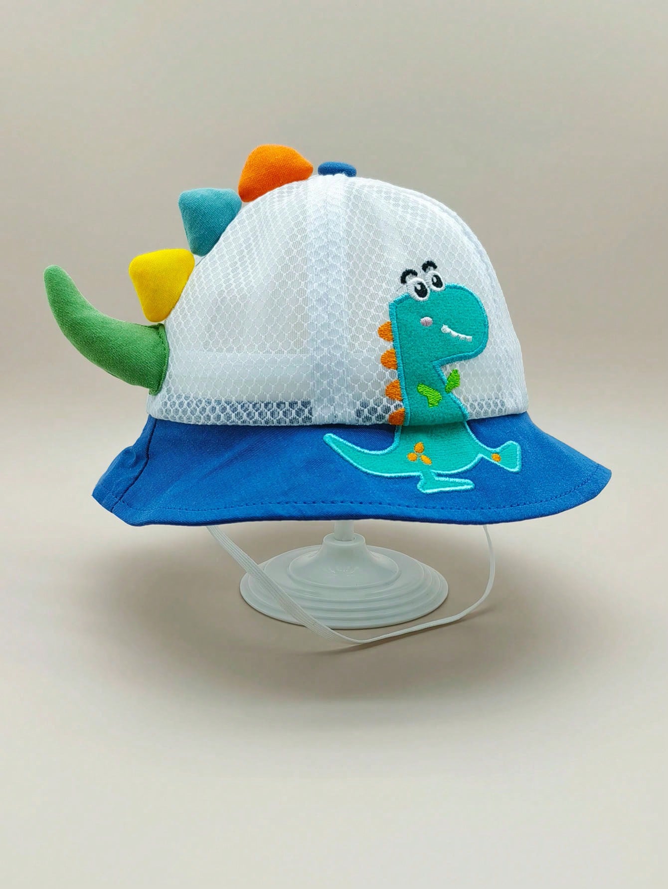 1pc Summer Mesh Sun Hat With Cartoon Dinosaur Pattern & Breathable Design For Toddler Boys And Girls. Suitable For Outdoor Activities, Travel, Beach, Swimming And Sun Protection