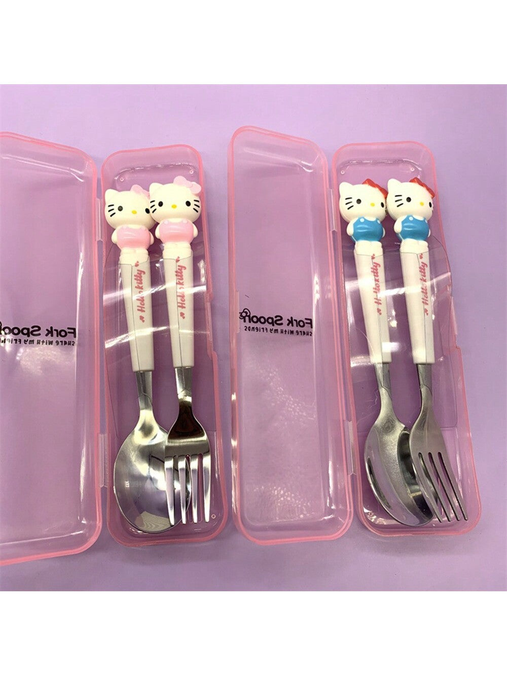 304 Stainless Steel Cutlery Set Kawaii Fork Spoon Fashion Printing Portable,Kitchen,Christmas Gift