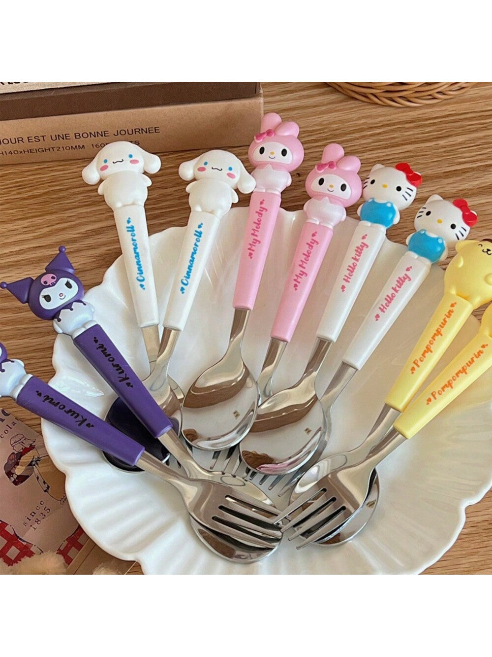 304 Stainless Steel Cutlery Set Kawaii Fork Spoon Fashion Printing Portable,Kitchen,Christmas Gift