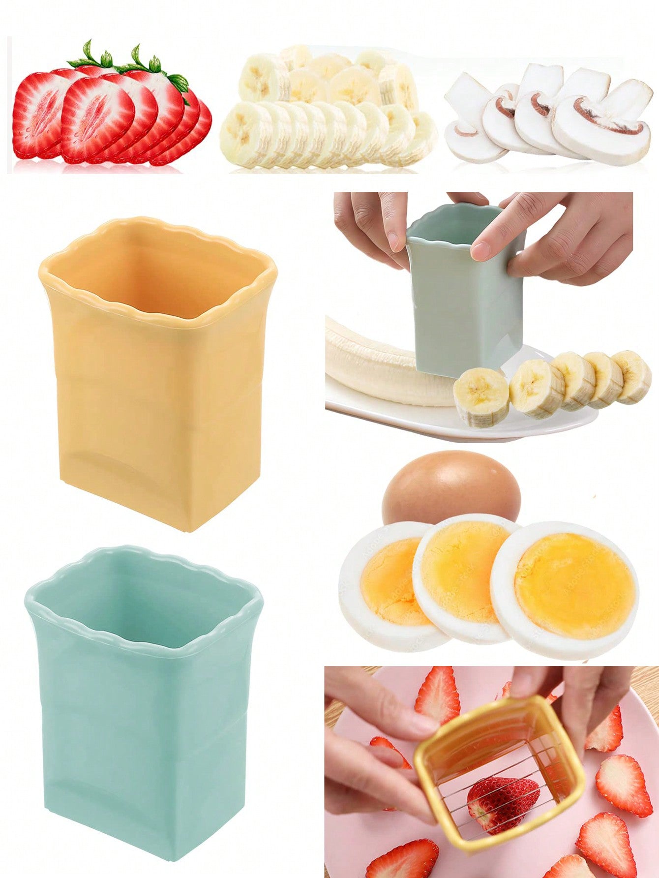 1pc Fruit Slicer, Creative Banana Slicer, Fruit Slicer, Reusable Fruit Slicer, Multifunctional Strawberry Slicer, Washable Fruit Slicer, Egg Slicer, Kitchen Tools, Kitchen Tools