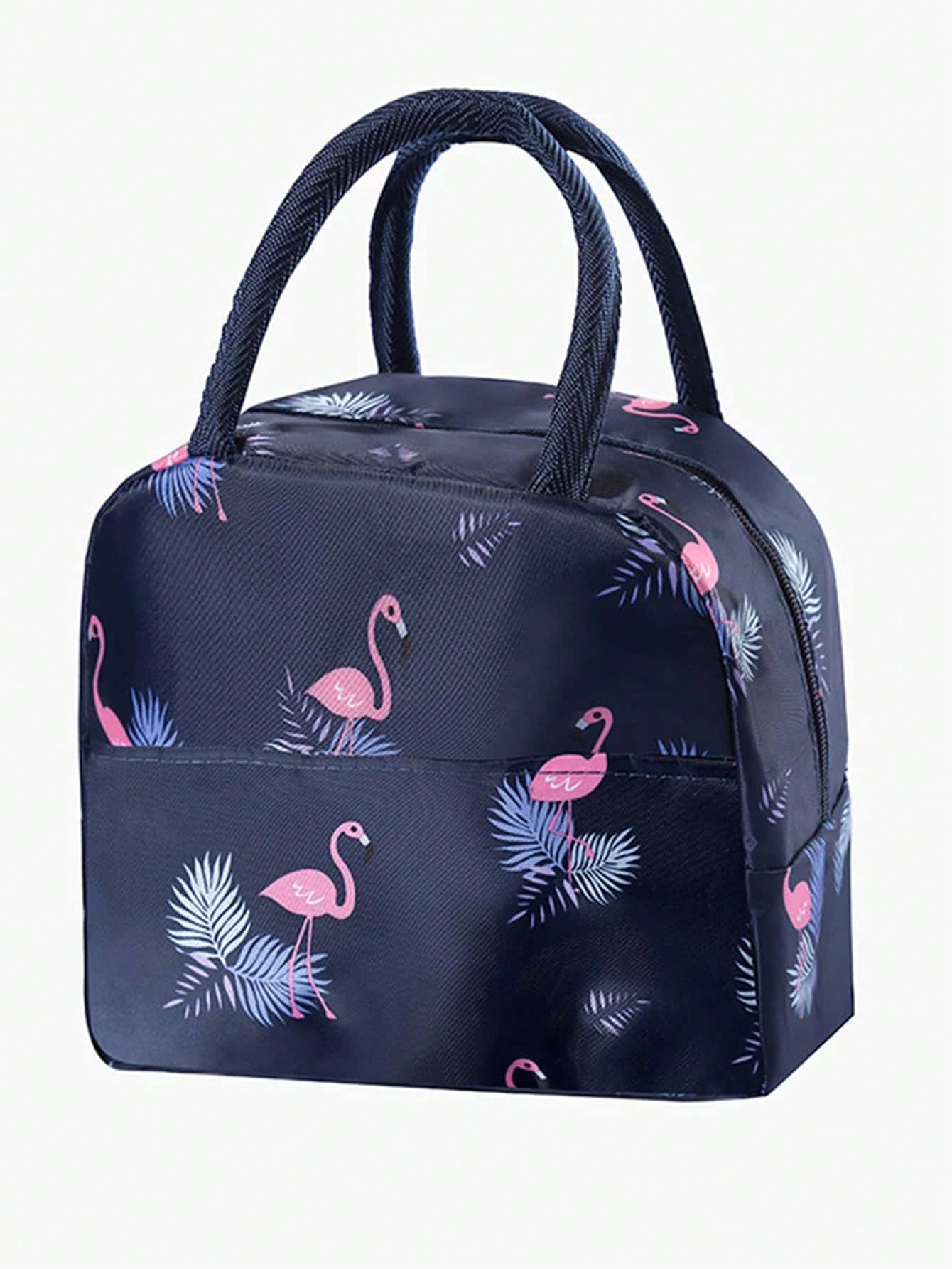 1pc Oxford Cloth Insulated Lunch Box Bag, Thermal Bento Bag With Aluminum Foil, Portable Food Container Carrier For Students And Office Workers