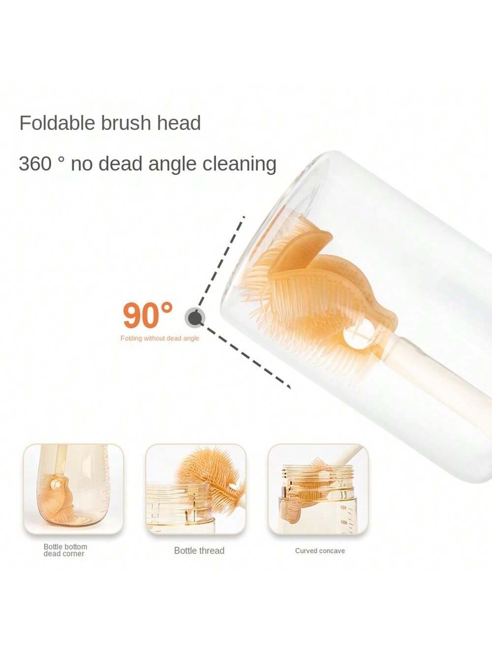 1 Set Silicone Baby Bottle Brush Portable Baby Bottle Brush Set Baby Special Washing Baby Bottle Storage Box Bottle Cleaning