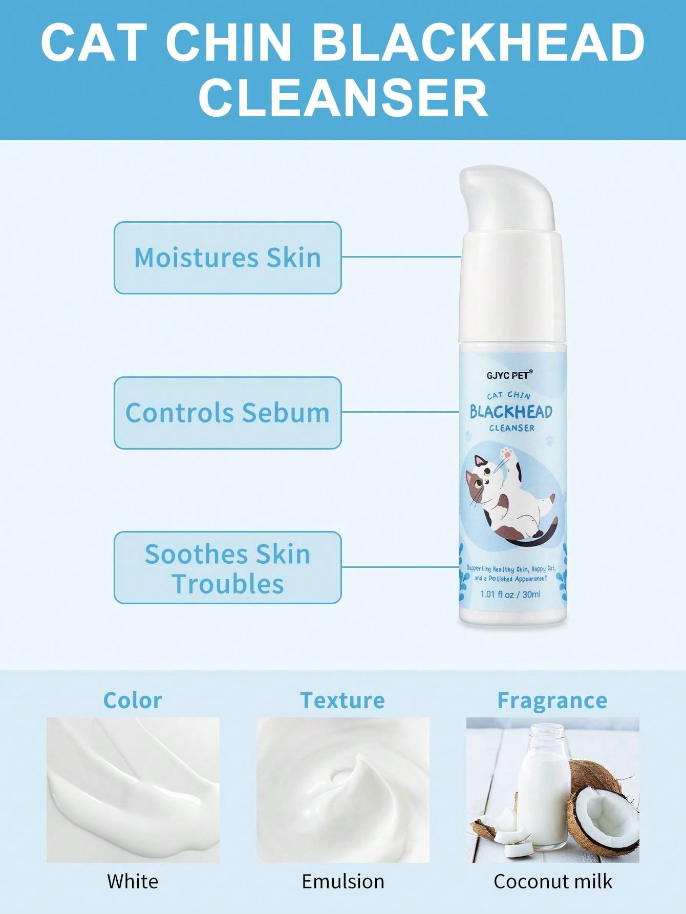 Cat Chin Blackhead Cleanser Kit - Cat Chin Blackhead Cleanser And Soft Silicone Brush, Perfect Gift For All Cat Lovers Over The World!