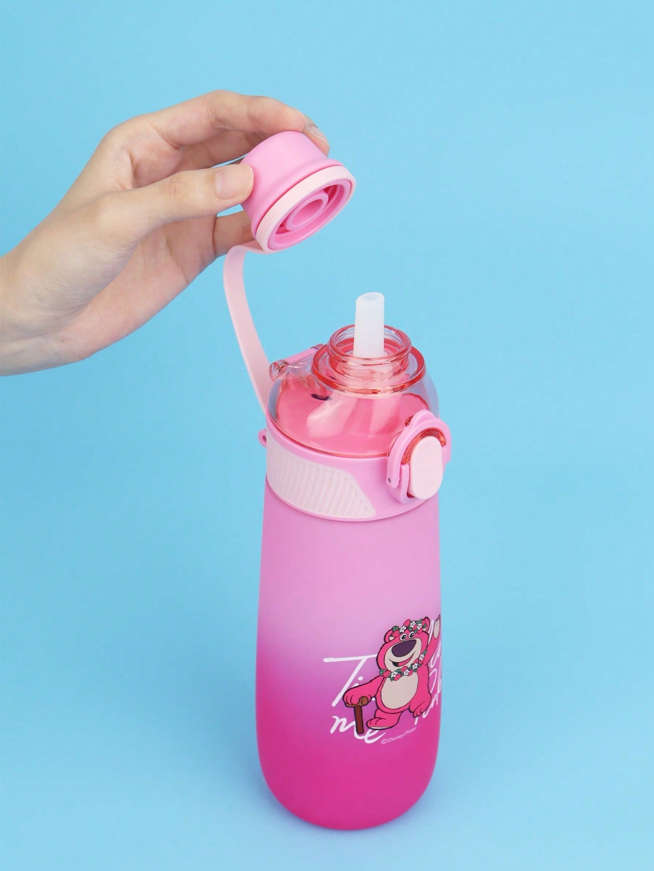 Disney 1pc Children's Disney Series Fashionable Dual-Drink Ombre Water Bottle, Made Of Tritan Material, Suitable For Daily Use, 600ML