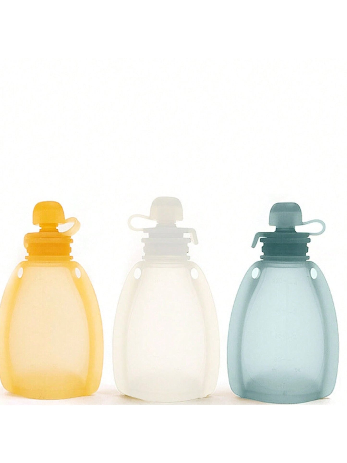 1pc 120ml Reusable Baby Food Pouches Silicone Food Storage Pouch Snack Containers Toddler Food Juice Pouches Bag Kids Feeding Pouch Bags Milk Storage Bag