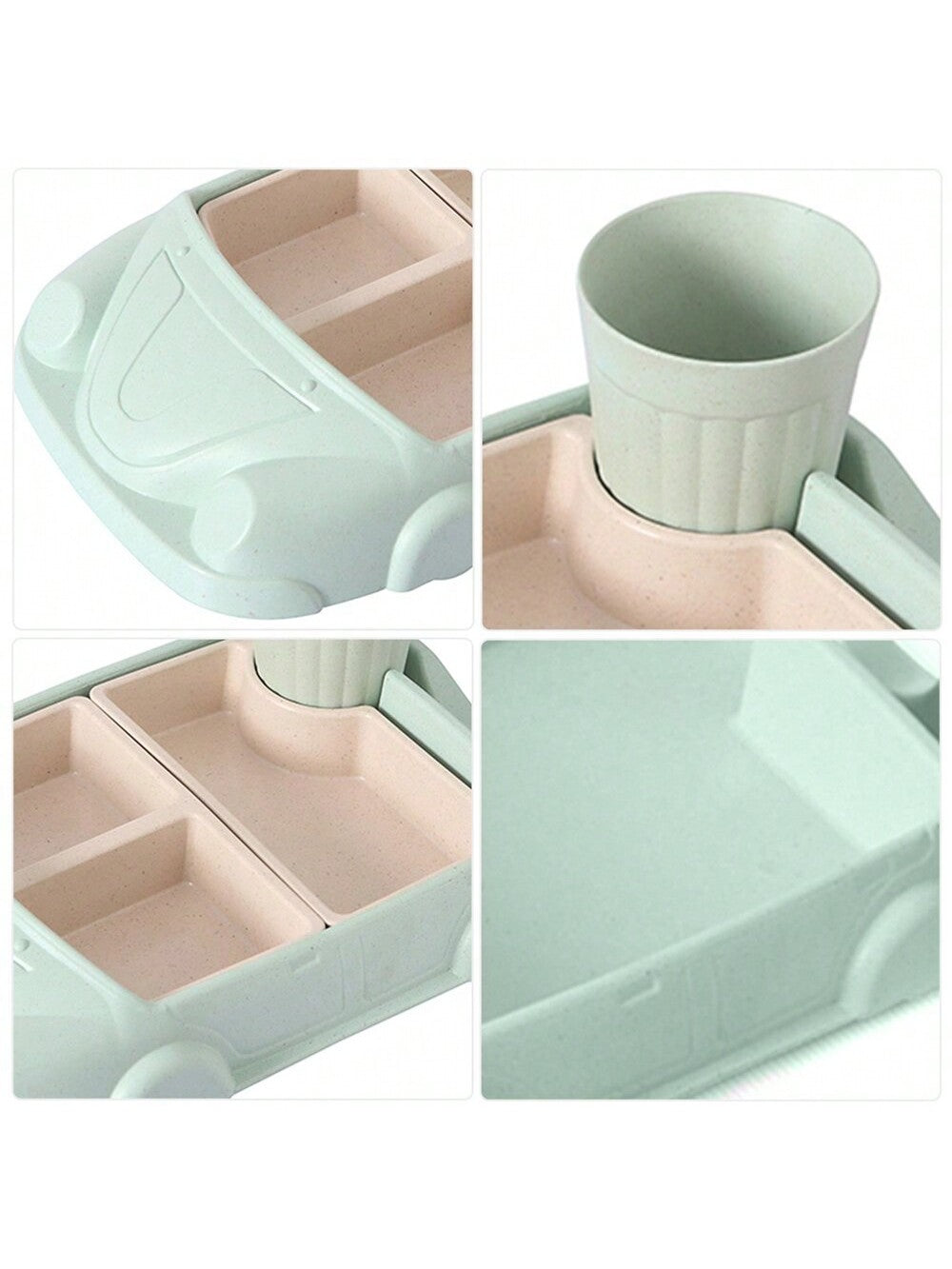 Creative Bamboo Fiber Children's Plate Cartoon Complementary Food Plate Kindergarten Division Tableware Set Baby Plate