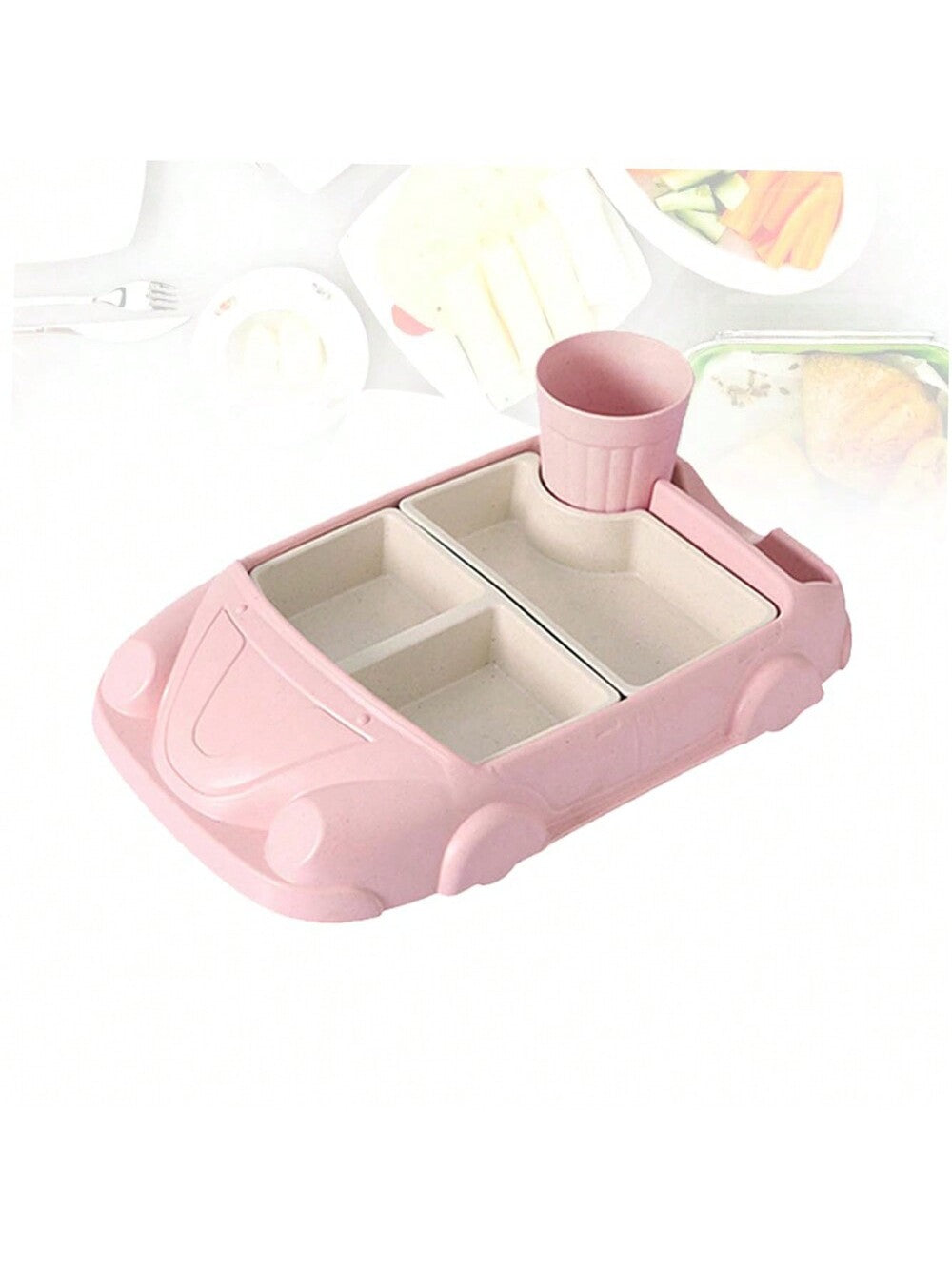Creative Bamboo Fiber Children's Plate Cartoon Complementary Food Plate Kindergarten Division Tableware Set Baby Plate
