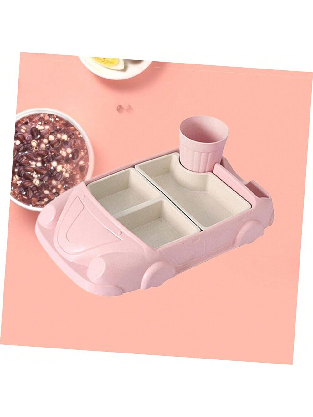 Creative Bamboo Fiber Children's Plate Cartoon Complementary Food Plate Kindergarten Division Tableware Set Baby Plate