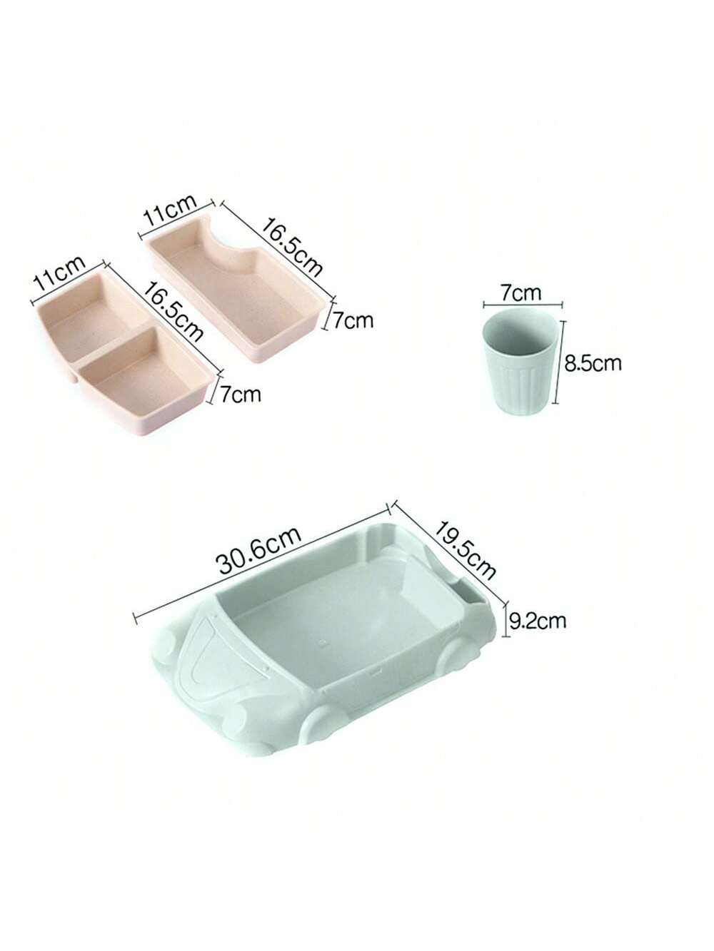 Creative Bamboo Fiber Children's Plate Cartoon Complementary Food Plate Kindergarten Division Tableware Set Baby Plate